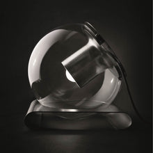 Load image into Gallery viewer, The Globe Table Lamp in Satin Nickel.
