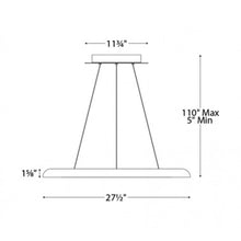 Load image into Gallery viewer, Omega LED Pendant Light - line drawing.
