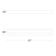 Load image into Gallery viewer, Open LED Bath Bar Light- line drawing.

