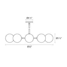 Load image into Gallery viewer, Orb Radial Pendant Light - line drawing.
