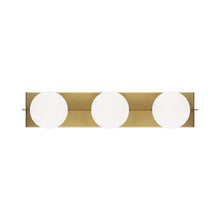 Load image into Gallery viewer, Orbel Bath Vanity Light in Aged Brass (3-Light).
