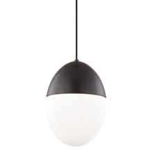 Load image into Gallery viewer, Orion Oval Pendant Light in Black and White.
