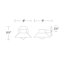 Load image into Gallery viewer, Oslo Outdoor LED Wall Light- line drawing.
