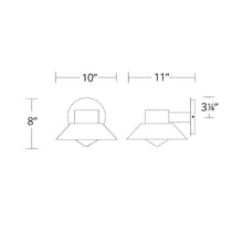 Load image into Gallery viewer, Oslo Outdoor LED Wall Light- line drawing.
