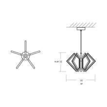 Load image into Gallery viewer, Acadia LED Chandelier - line drawing.

