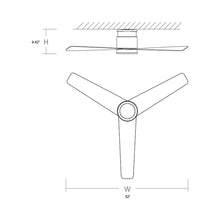 Load image into Gallery viewer, Adora Outdoor Flushmount Ceiling Fan - line drawing.
