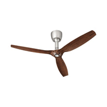 Load image into Gallery viewer, Alpha LED Ceiling Fan in Satin Nickel/Walnut.
