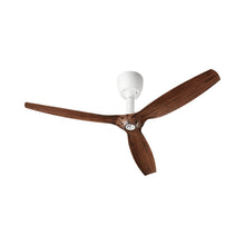 Load image into Gallery viewer, Alpha LED Ceiling Fan in White/Walnut.
