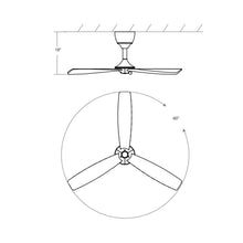 Load image into Gallery viewer, Alpha LED Ceiling Fan - line drawing.
