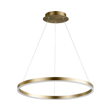 Load image into Gallery viewer, Circulo LED Pendant Light in Aged Brass (24-Inch).
