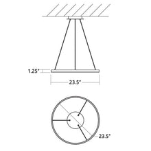 Load image into Gallery viewer, Circulo LED Pendant Light - line drawing.
