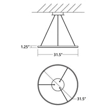 Load image into Gallery viewer, Circulo LED Pendant Light - line drawing.
