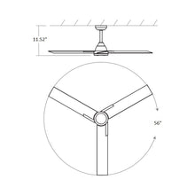 Load image into Gallery viewer, Coda Ceiling Fan - line drawing.

