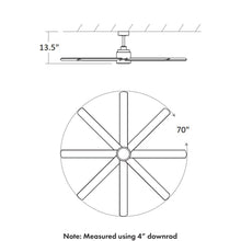 Load image into Gallery viewer, Cosmo Ceiling Fan - line drawing.
