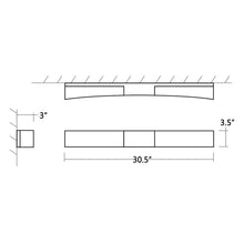 Load image into Gallery viewer, Crescent LED Vanity Wall Light - line drawing.
