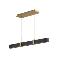 Load image into Gallery viewer, Decca LED Linear Pendant Light in Aged Brass/Black Oak (36-Inch).

