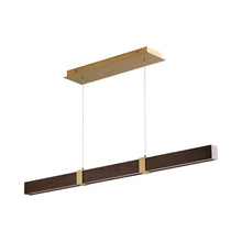 Load image into Gallery viewer, Decca LED Linear Pendant Light in Aged Brass/Walnut (48-Inch).
