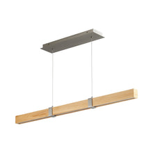 Load image into Gallery viewer, Decca LED Linear Pendant Light in Satin Nickel/White Oak (48-Inch).
