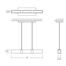 Load image into Gallery viewer, Decca LED Linear Pendant Light - line drawing.
