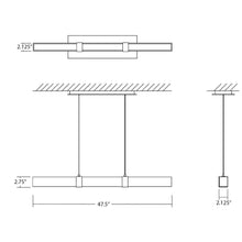 Load image into Gallery viewer, Decca LED Linear Pendant Light - line drawing.

