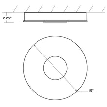 Load image into Gallery viewer, Dione LED Flush Mount Ceiling Light - line drawing.
