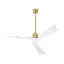 Load image into Gallery viewer, Dynamo Ceiling Fan in Aged Brass/White Blades.
