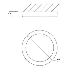 Load image into Gallery viewer, Elite LED Flush Mount Ceiling Light - line drawing.

