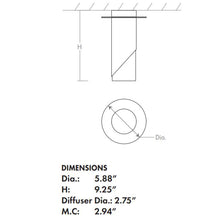 Load image into Gallery viewer, Ellipse LED Semi Flush Mount Ceiling Light - line drawing.

