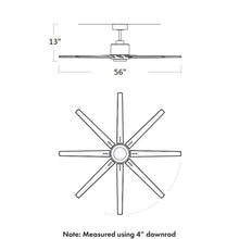 Load image into Gallery viewer, Fleet Ceiling Fan - line drawing.
