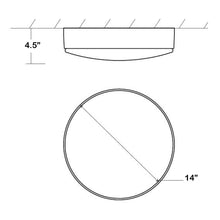 Load image into Gallery viewer, Journey LED Flush Mount Ceiling Light - line drawing.
