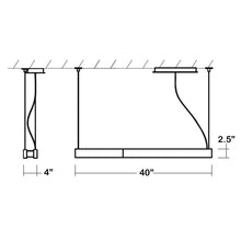 Load image into Gallery viewer, Klone LED Linear Pendant Light - line drawing.
