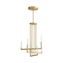 Load image into Gallery viewer, Lustre LED Chandelier in Aged Brass.
