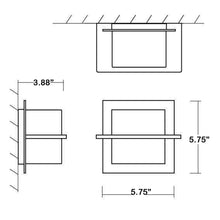 Load image into Gallery viewer, Metrix LED Bath Wall Light - line drawing.

