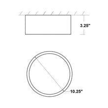 Load image into Gallery viewer, Peepers LED Flush Mount Ceiling Light - line drawing.
