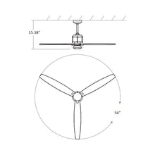 Load image into Gallery viewer, Propel LED Ceiling Fan - line drawing.
