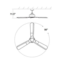 Load image into Gallery viewer, Solis Outdoor Ceiling Fan - line drawing.
