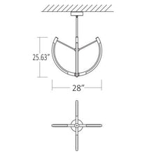 Load image into Gallery viewer, Utopia LED Chandelier - line drawing.
