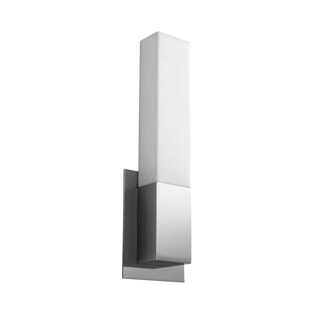Vewga LED Bath Wall Light in Polished Nickel.