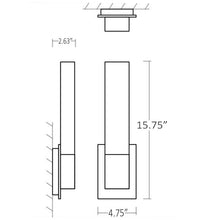 Load image into Gallery viewer, Vewga LED Bath Wall Light - line drawing.
