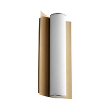 Load image into Gallery viewer, Wave LED Bath Wall Light in Aged Brass.
