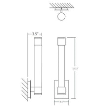 Load image into Gallery viewer, Zenith LED Bath Wall Light - line drawing.
