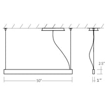 Load image into Gallery viewer, Zepp LED Linear Pendant Light - line drawing.
