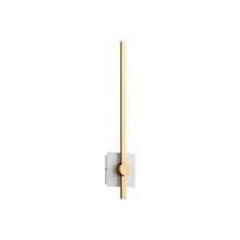 Load image into Gallery viewer, Zora LED Bath Wall Light in White/Industrial Brass (24-Inch).
