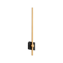 Load image into Gallery viewer, Zora LED Bath Wall Light in Black/Industrial Brass (32-Inch).
