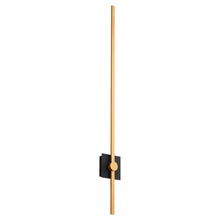 Load image into Gallery viewer, Zora LED Bath Wall Light in Black/Industrial Brass (48-Inch).
