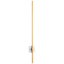 Load image into Gallery viewer, Zora LED Bath Wall Light in White/Industrial Brass (48-Inch).
