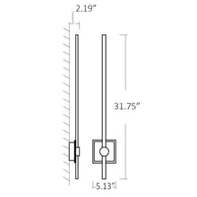 Load image into Gallery viewer, Zora LED Bath Wall Light - line drawing.
