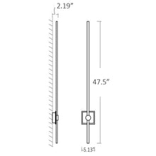 Load image into Gallery viewer, Zora LED Bath Wall Light - line drawing.
