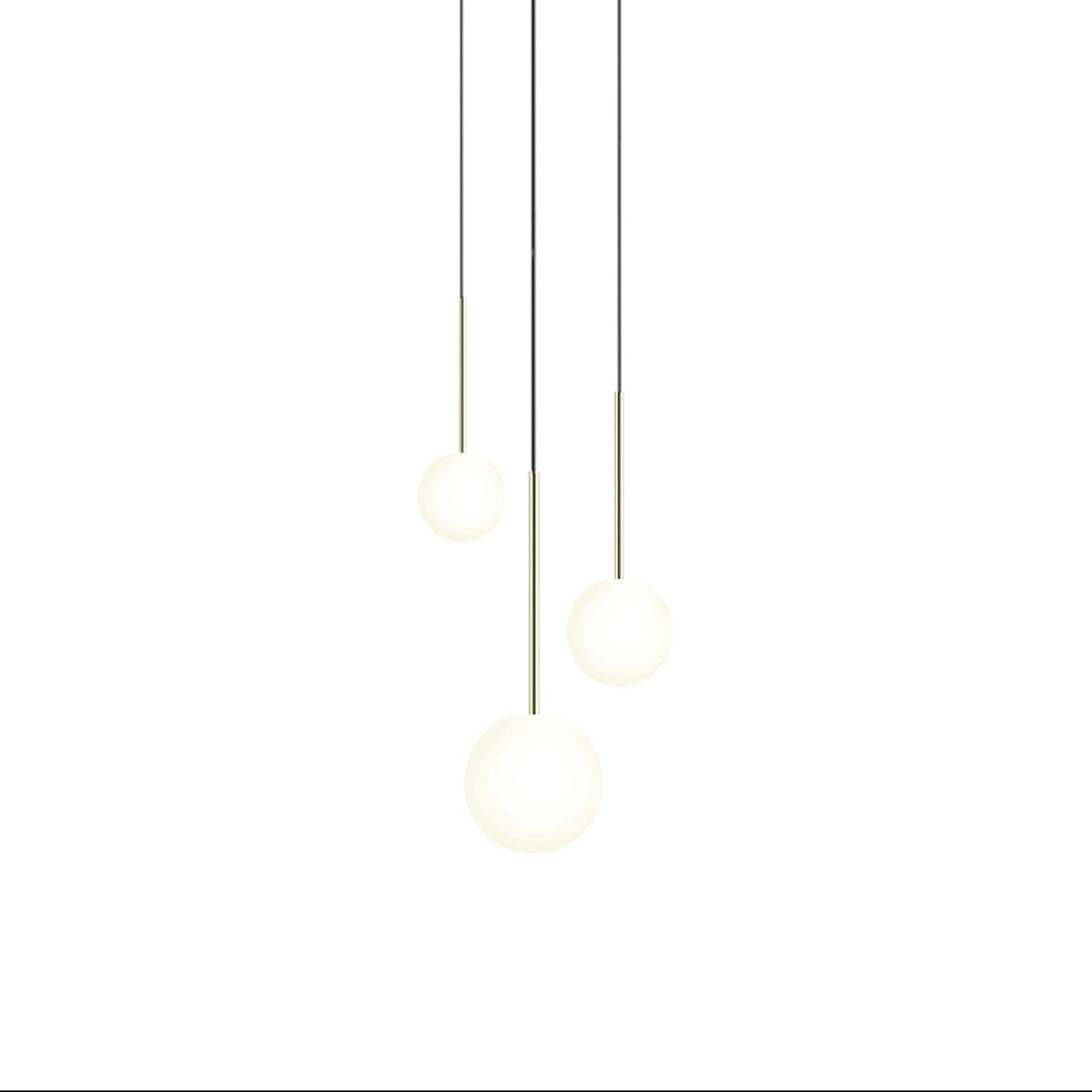 Bola LED Chandelier in Brass (3-Light).