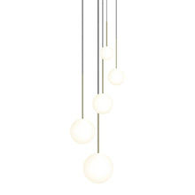 Load image into Gallery viewer, Bola LED Chandelier in Brass (5-Light).

